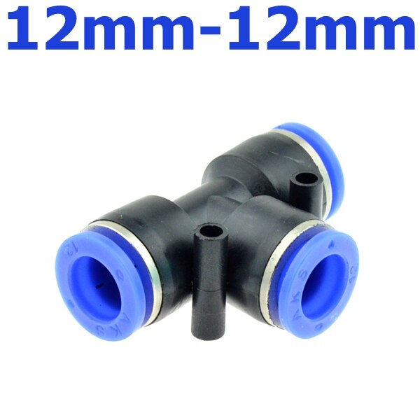 3 weg T förmigen T Pneumatische 10mm 8mm 12mm 6mm 4mm 16mm OD Schlauch rohr drücken in Luft Gas passend zu schnell Beschläge Stecker Adapter: 12mm-12mm