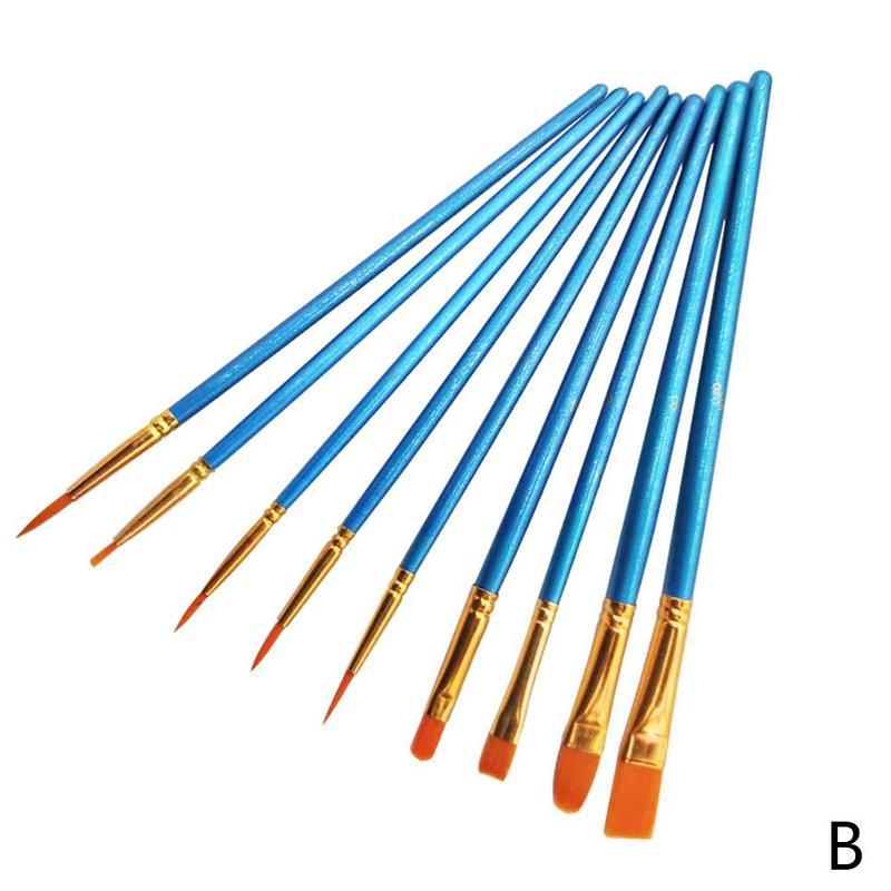 Paint Art Tools Black/blue Pen & Oil Painting Bracket Handle Palette White Accessories & Color & Flower Scraper Canvas Wood: 9pcs blue pen