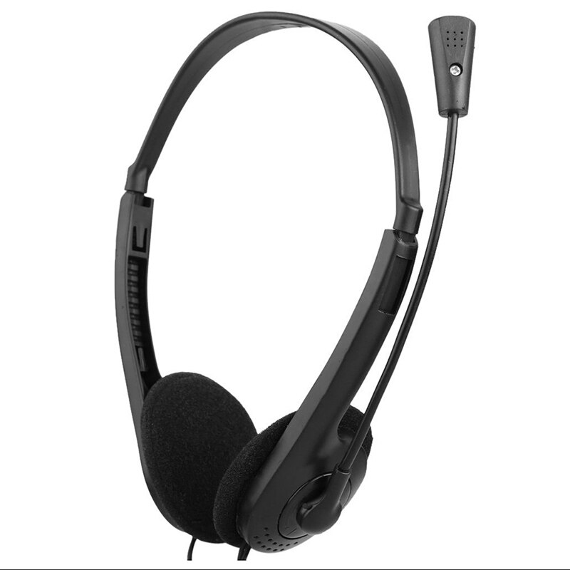 3.5mm Wired Stereo Headset Noise Cancelling Earphone W/ Mic Adjustable Headband Microphone Computer Laptop Headphone: Default Title