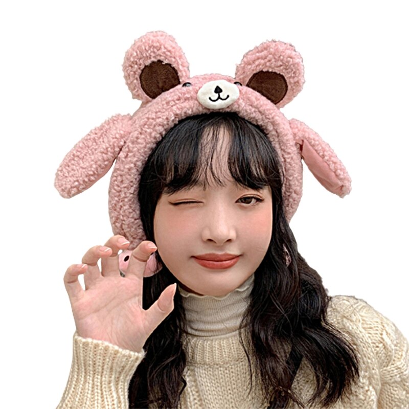 Springen Oren Hat Kids Bear Oorkap Leuke Hoofdband Moving Oorwarmers Voor Vrouwen U4LE: 5