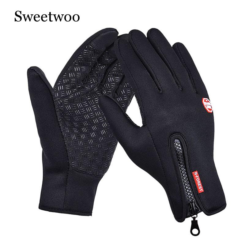 Dames heren ski handschoenen snowboard handschoenen winter motorrijden waterdicht sneeuw windstopper kamperen vrije tijd wanten: Zwart / Xl