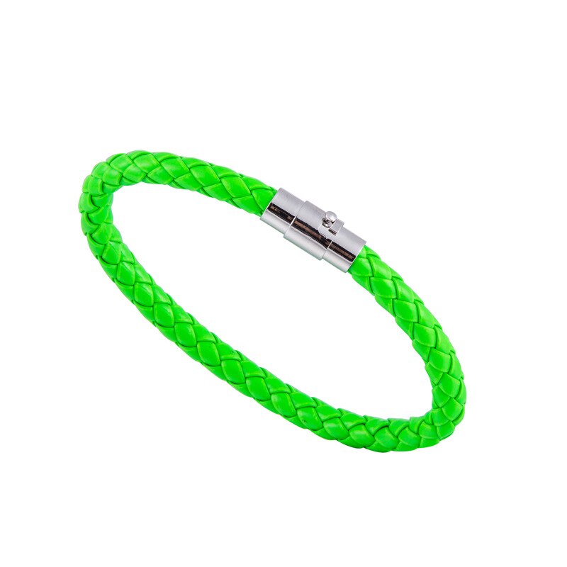 15 kleuren Geweven Armbanden Paar Armband Magnetische Sluiting Mannen Vrouwen Gevlochten Lederen Staal Lederen Touw Ketting Sieraden