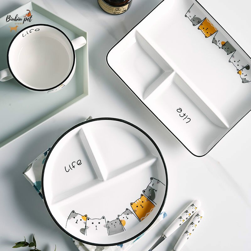 Tableware web celebrity fast food plate ceramic plate household tray children's meal plate breakfast plate ins plate