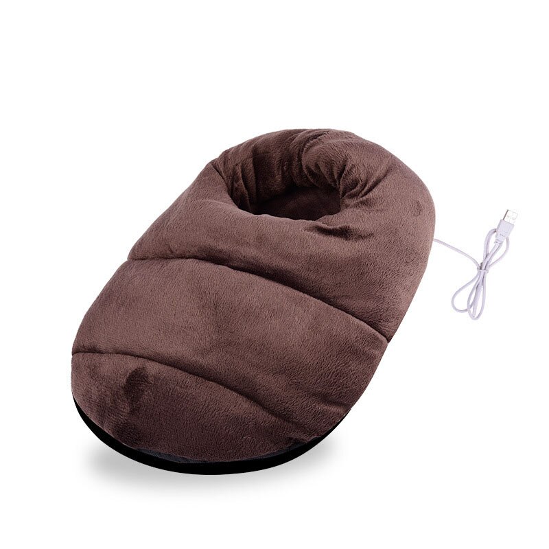 Chauffe-pied électrique USB chauffe-pied intégré hiver maison bureau sécurité démarrage pied couverture coussin chauffant: Brown