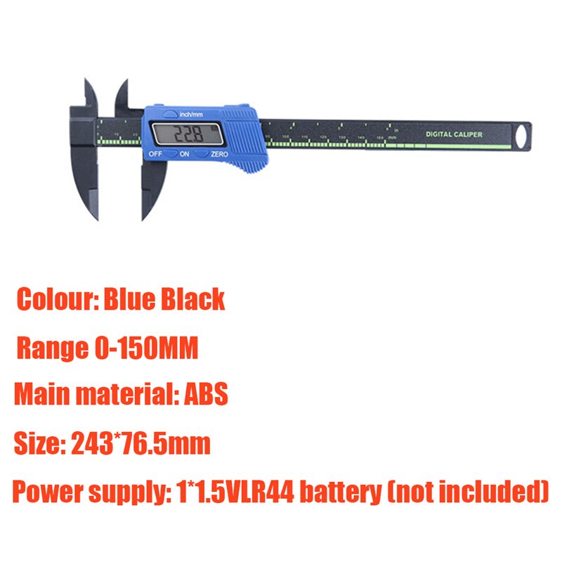 Digital Caliper Portable Electronic Vernier Caliper 100mm Calliper Micrometer Digital Ruler Measuring Tool 150mm 0.1mm: Digital Caliper 07