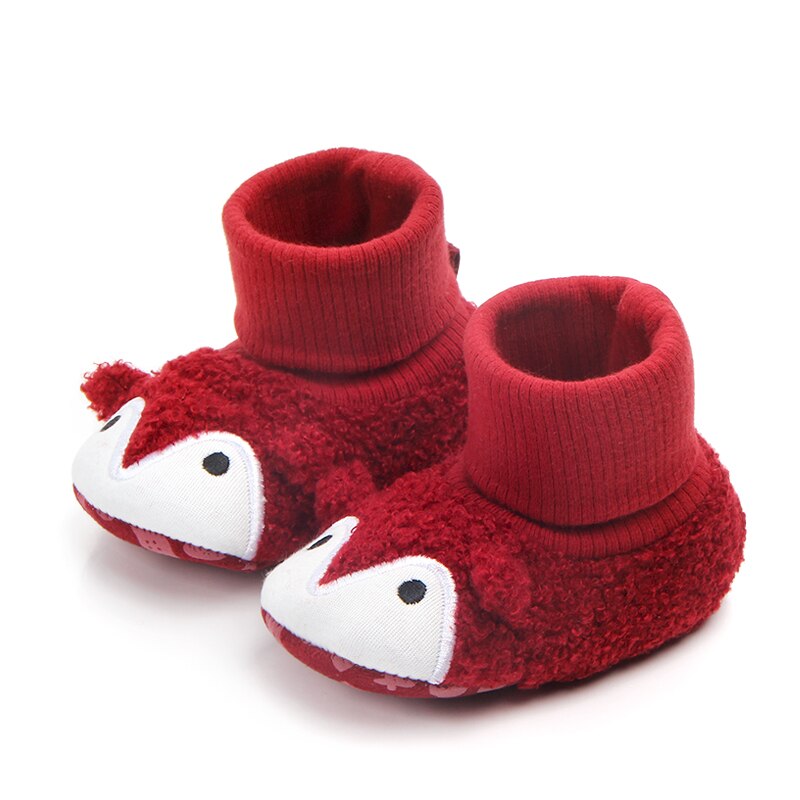 Emmababy Winter Mode Pasgeboren Baby Baby Katoenen Schoenen Cartoon Dier Sokken Booties Zachte Slipper Laarzen: Rood / 6 to 8 Months