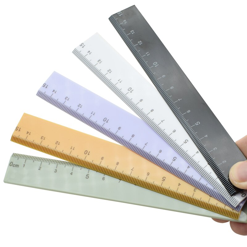 15 CM Scale Solid Color Straight Ruler Plastic Scrapbooking DIY Drawing Tools School Office Supplies