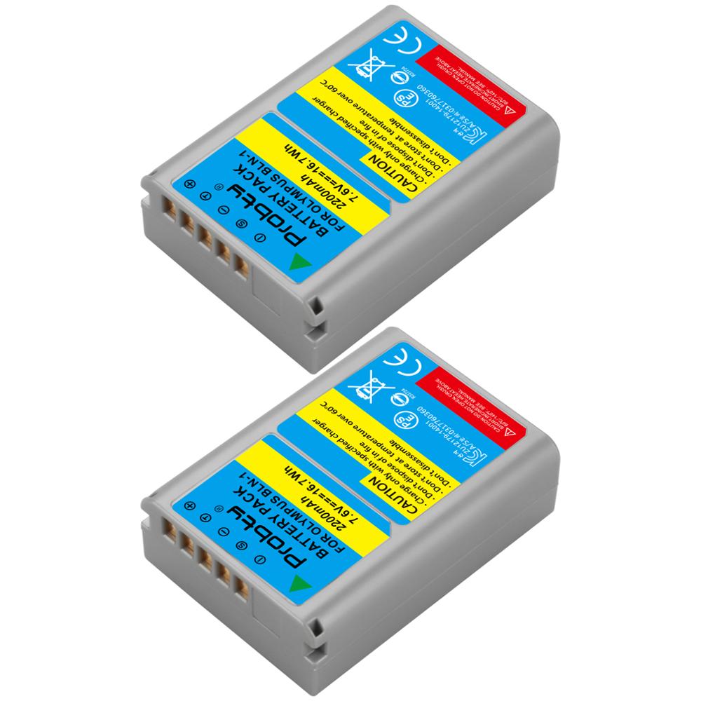 Batería de repuesto de 2200mAh BLN-1 BLN 1 PSBLN1 PS-BLN1 PS BLN-1, Cargador USB LCD de un solo canal para Olympus E-M5, OM-D E