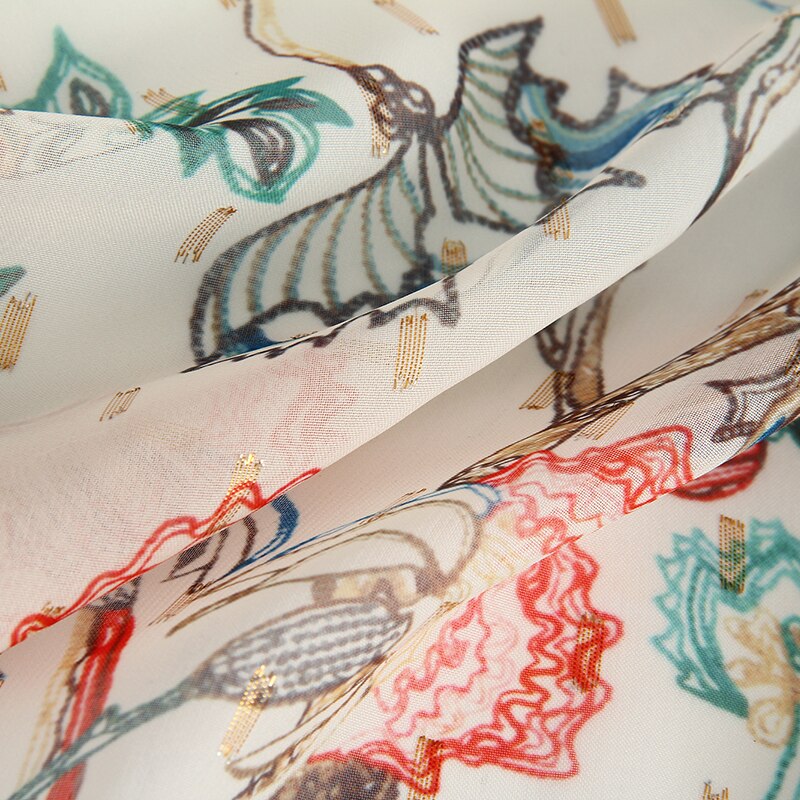 Tela de gasa de poliéster fina medidor de tela material impreso costura de vestidos diy camiseta hecha a mano bufanda tela express: 1 / 1 meter
