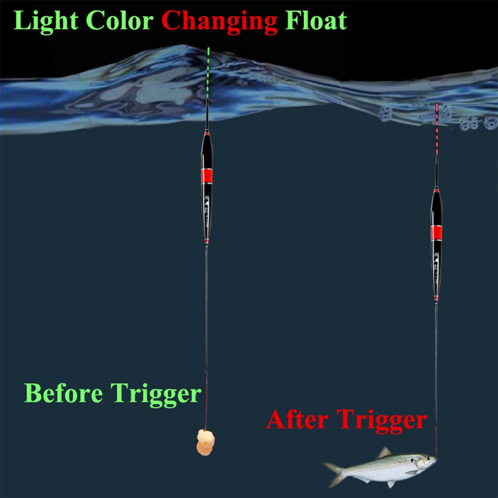 Smart Light Stick Fishing Floats Bite Alarm LED Color Change Electronic Long Tail Buoy Strike Indicator Slip Drift Tube Bobbers