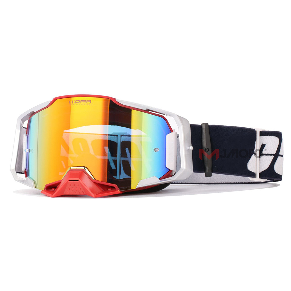2022 Armega Motorrijden Bril Off-Road Anti-Fog Lens Motocross Goggles Ski Dirt Bike Cycling Moto Bril: White Red