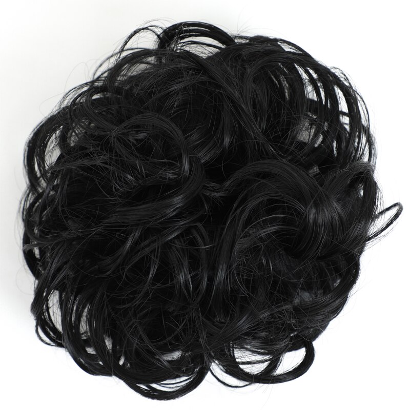 Extensiones de moño sintético de estrella Rosa, rizadas y desordenadas, extensión de pelo para boda, moño para mujeres y niños: Black 1B