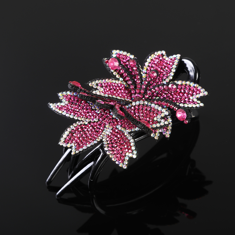 AWAYTR, pinzas para el cabello con diamantes de imitación, horquilla, pasadores de mariposa y flores, pinzas para el cabello de pico de pato Retro para mujer, accesorios para el cabello de cola de caballo