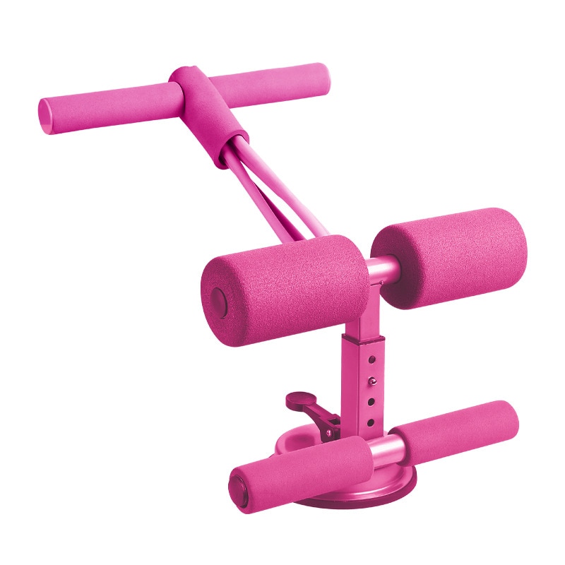 Fitness Sit Up Assist Multifunction Adjustable Abdominal Sit Up Bar with Elastic Band for Gym Muscle Training Body Stretching: Pink