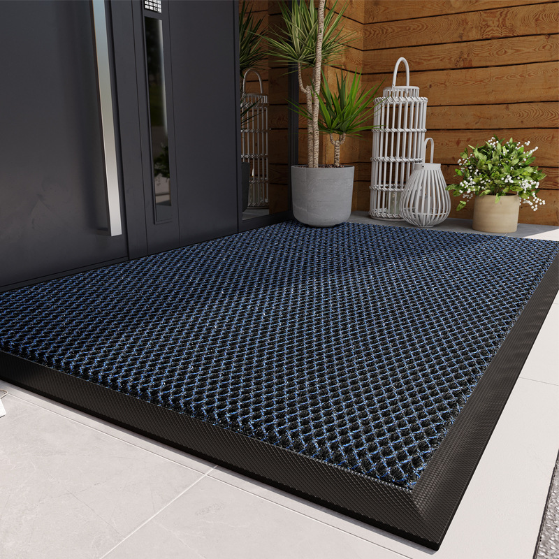 Alfombra cómoda y resistente para puerta de entrada, felpudo elástico antideslizante para exteriores, felpudo frontal de alta elasticidad: 40x60+40x120CM / Rojo