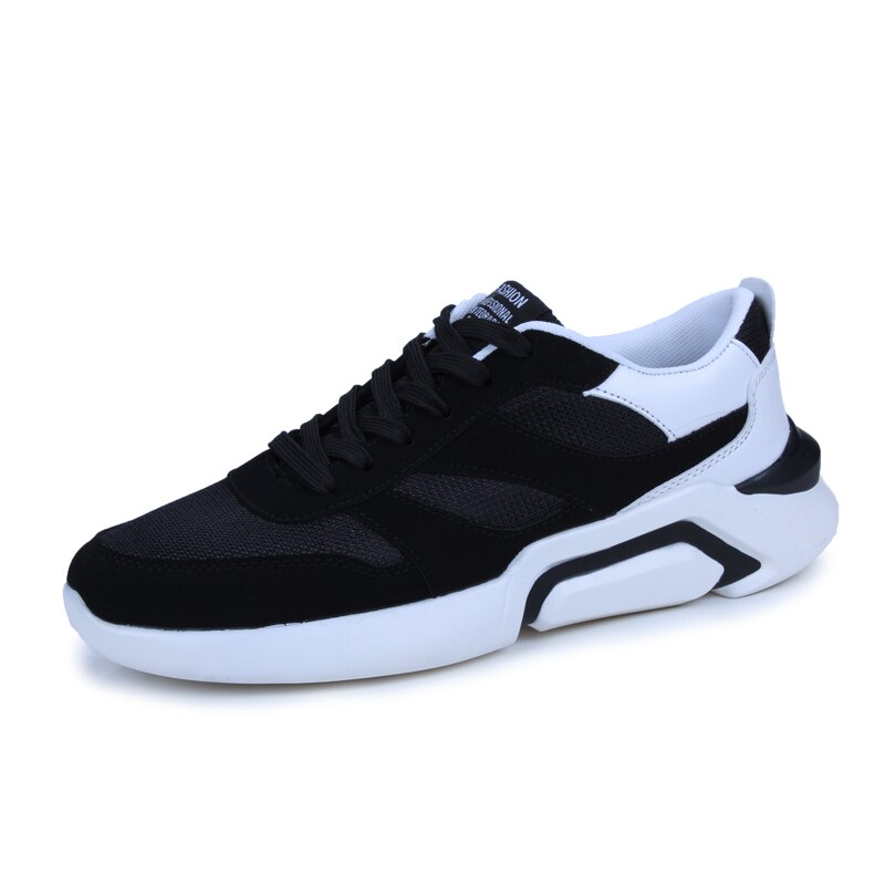 Style Fly Breathable Korean-style Students Casual Shoes Men Outdoor Sports Running Shoes Casual Sneakers Wear-Resistan: White black / 10