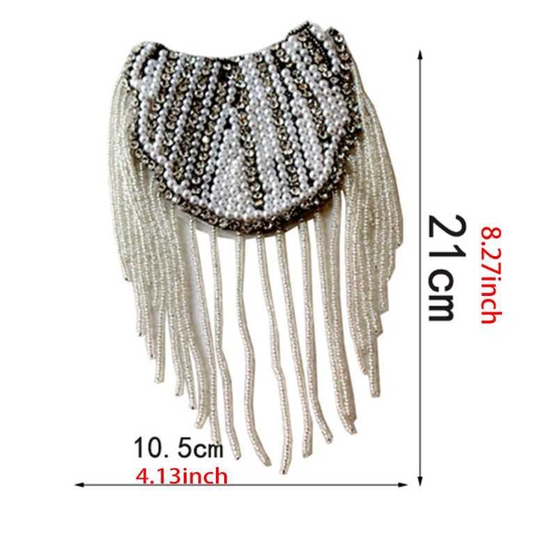 unisex handgefertigt Schmuck Quasten Kette Epaulette Faux Perle Schulter Bord Abzeichen