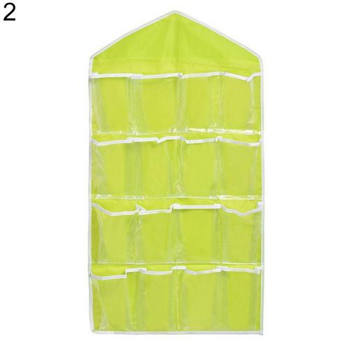 16 Cellen Kast Opknoping Zak Sokken Ondergoed Rek Hanger Opslag Closet Organizer Clear Zichtbaar Praktische Kleding Organizer: Green