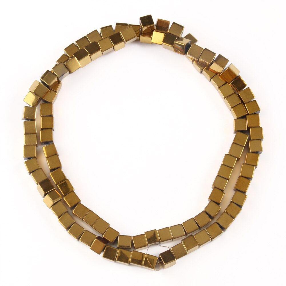 Cube Hematite Stone Beads 2 3 4mm Square Hematite Loose Spacer Beads For Jewelry Making DIY Bracelet Accessories 15'': green / 4mm