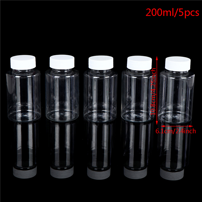 5Pcs Hervulbare Flessen 15Ml/20Ml/30Ml/50Ml/100Ml/150ml/200Ml Plastic Pet Clear Lege Seal Flessen Container
