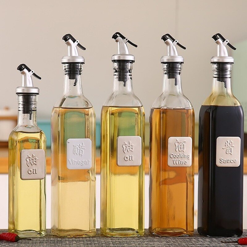 Glass Oil Bottle Glass Glass Rack Condiments Container Bottle Kitchen Tools