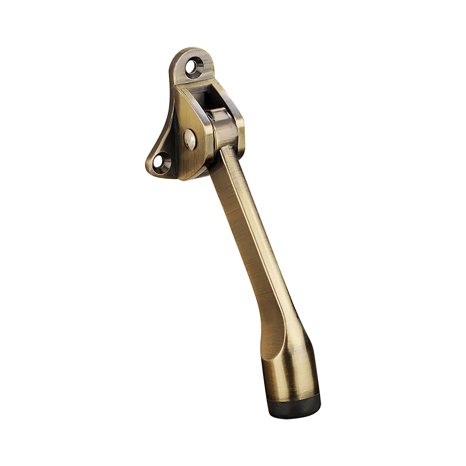 25# Kickdown Door Stopper Wall Heavy-duty Door Stop Hinge Foot-operated Anti-collision Movable Perforated Rubber Floor-mounted: Gold 