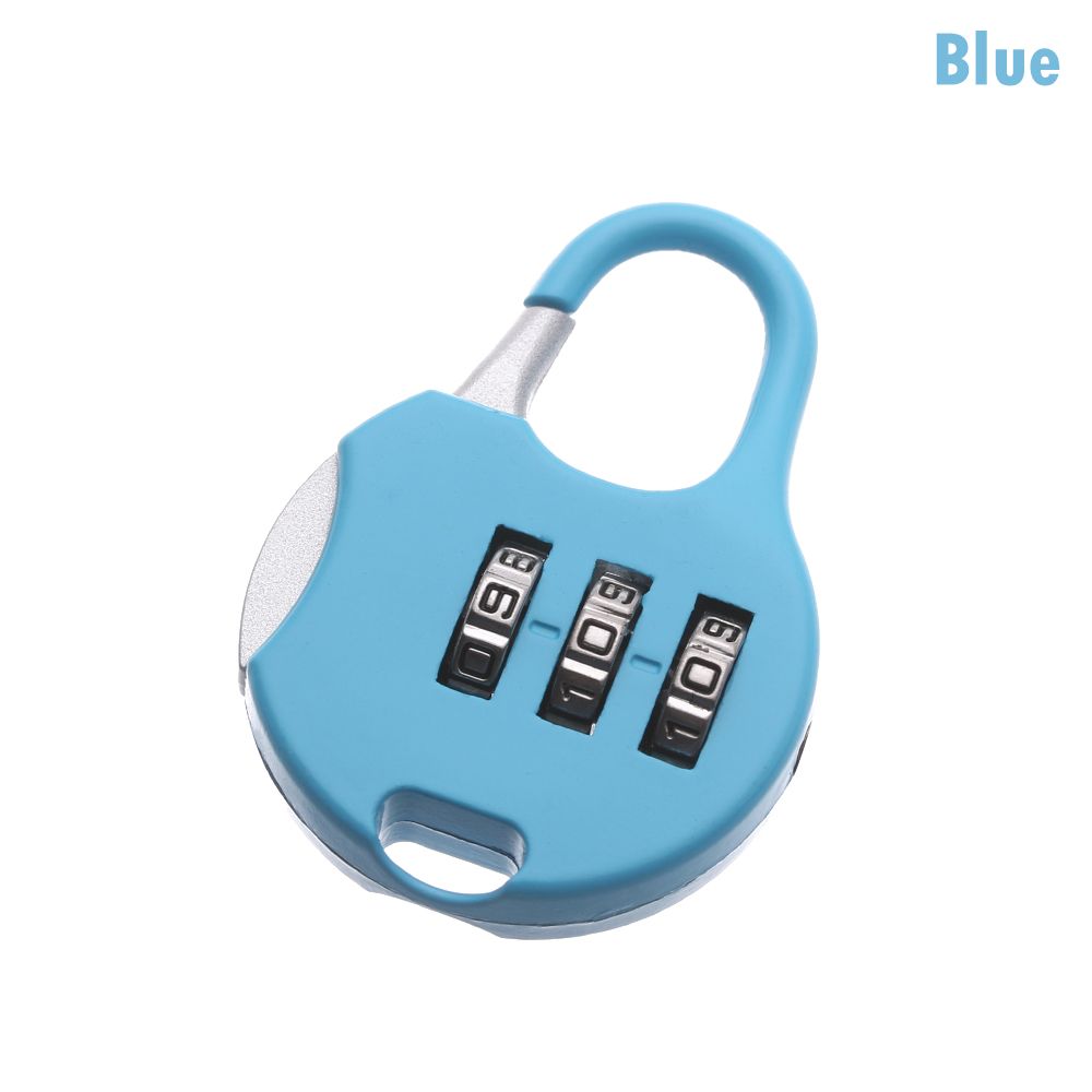 1Pc Mini 3 Dial Digit Number Code Password Lock Combination Code Travel Suitcase Luggage Diary Protector Metal Safe Lock: blue