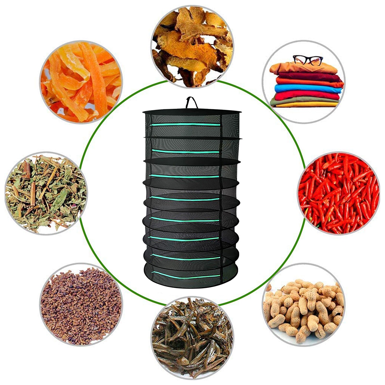 Hanging Mesh Rack Foldable Multi-purpose Plant Drying Net Hanging Basket Dry Rack Bag Mesh Dryer For Herbs Flowers Plants Buds