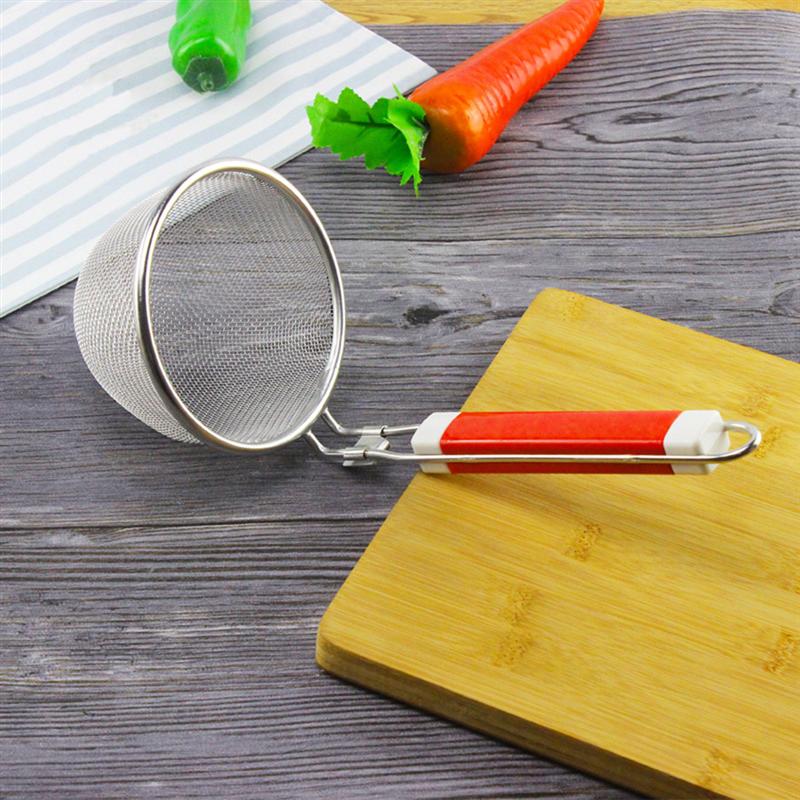 1 Pc Rvs Pasta Mand Mesh Spider Voedsel Knoedel Noodle Zeef Micro-Geperforeerde Zeef Skimmer Voor Keuken