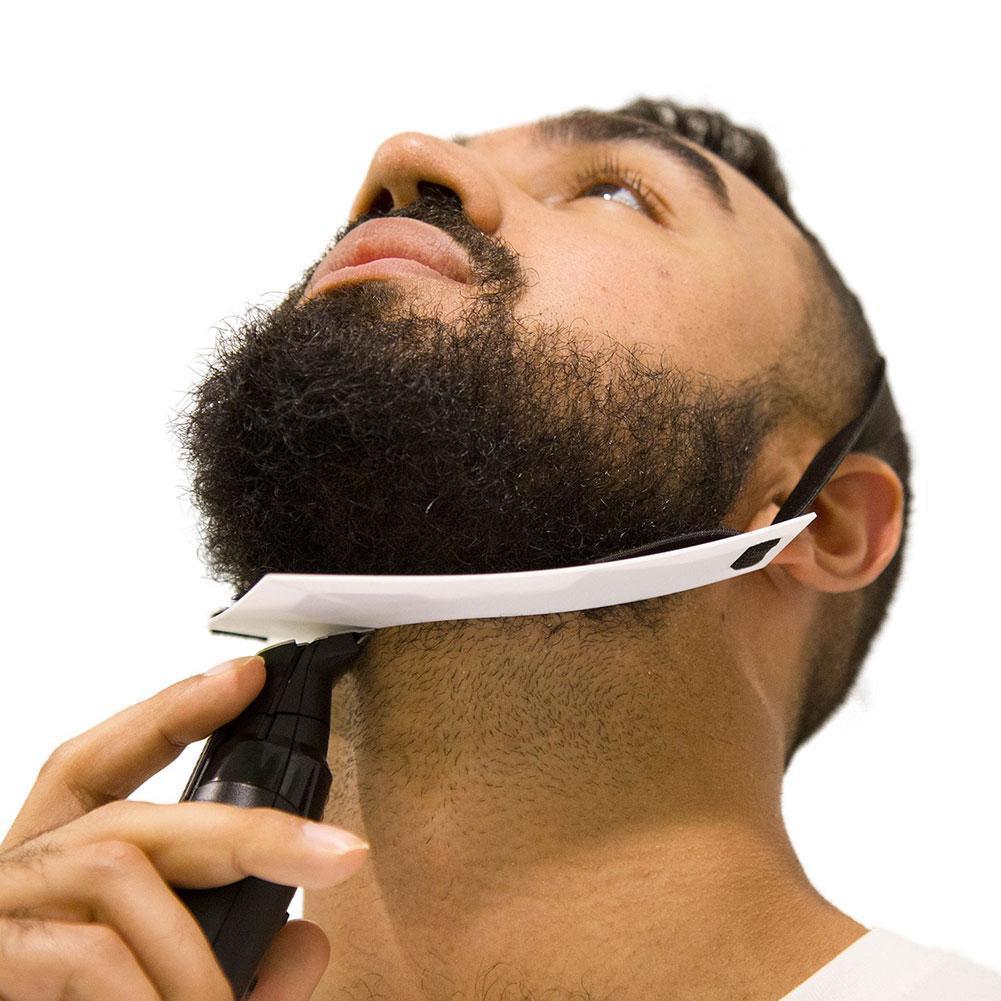 Herramienta de estilismo para Contorno de cuello y barba para hombre, tabla de corte para Barbilla, Barba, afeitado transparente y plantilla F4S9
