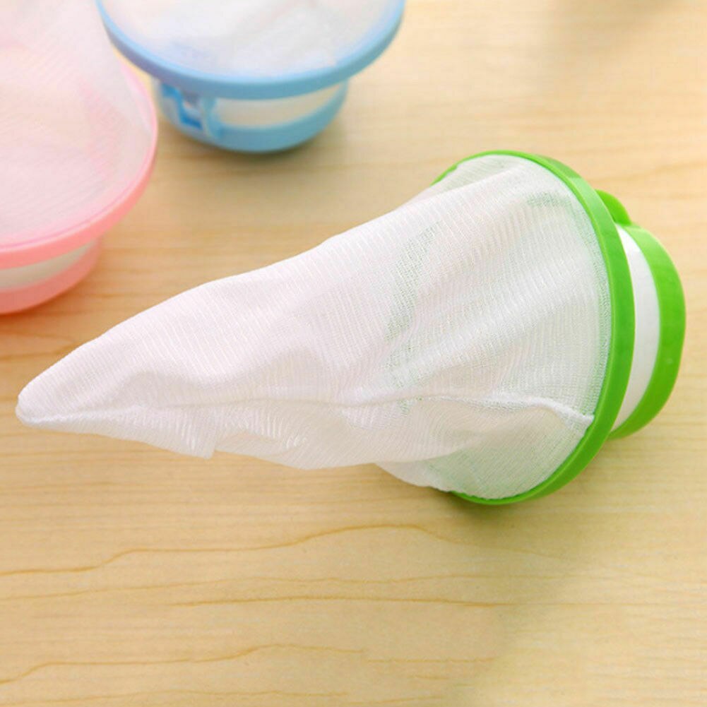Washing Machine Laundry Filter Bag Mesh Filter Bag Hair Dirt Catch Laundry Filter Bag Drain Hair Catcher Floating Fur Catcher: Green
