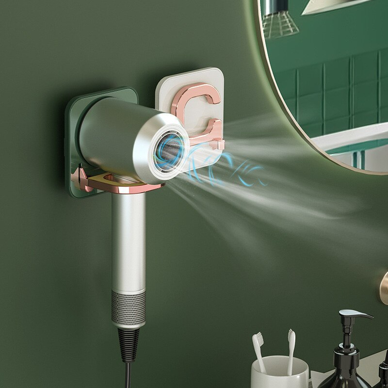Bathroom Hair Dryer Rack Luxury Wall-mounted Hair Dryer Storage Holder Foldable Multi-function Bathroom Accessories Home Decor