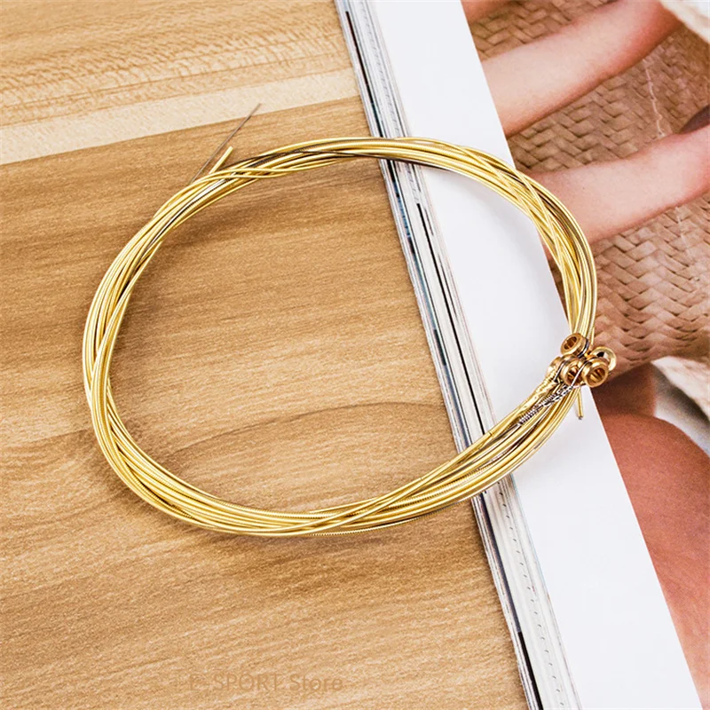 6Pcs/Set Acoustic Guitar Strings Rainbow Colorful Guitar Strings E-A for Acoustic Folk Guitar Classic Guitar Multi Color Parts