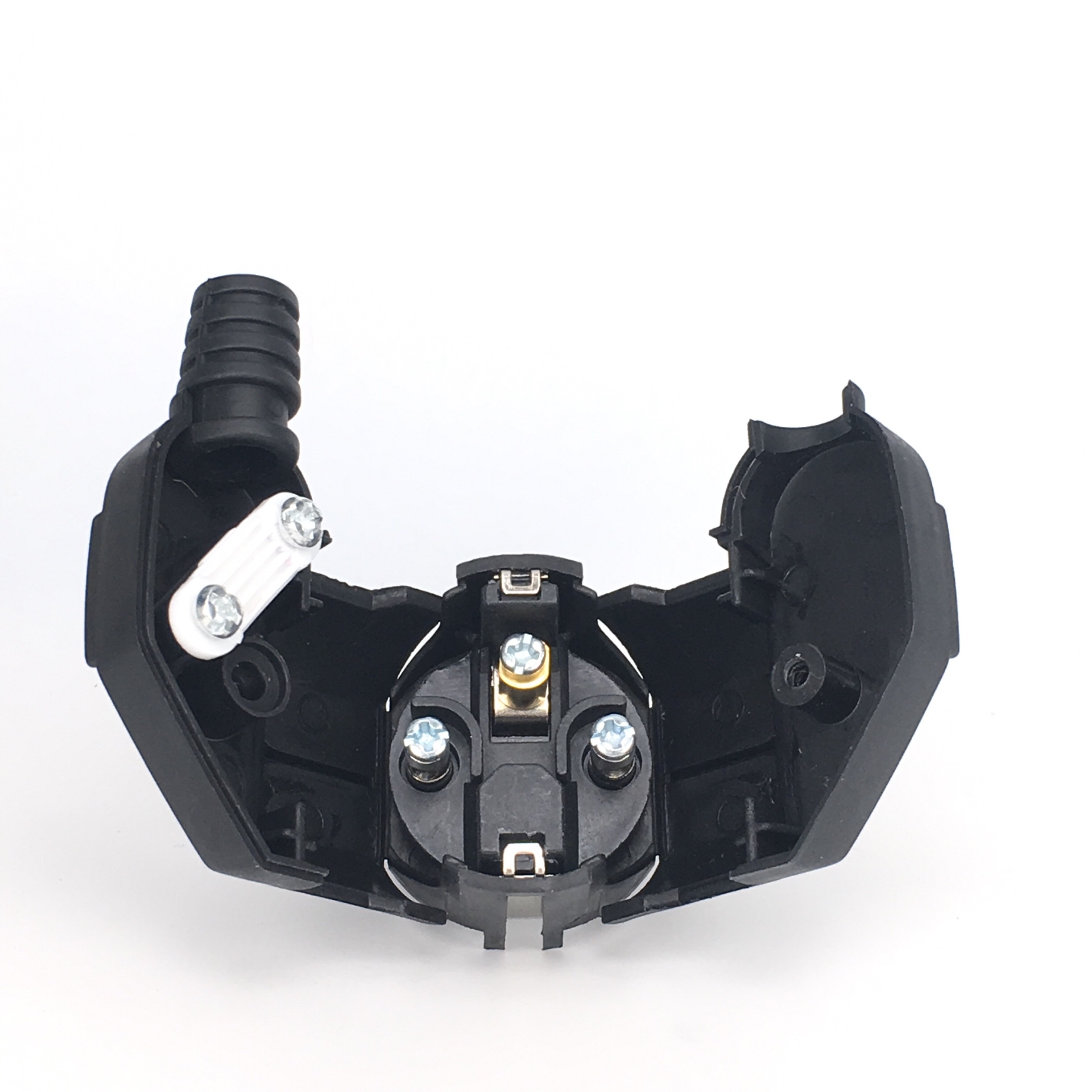 Adaptador de enchufe europeo 4,8, 16A, 250V, salidas de repuesto macho, enchufe eléctrico Schuko recargable, conector Euro para Cable de extensión de alimentación