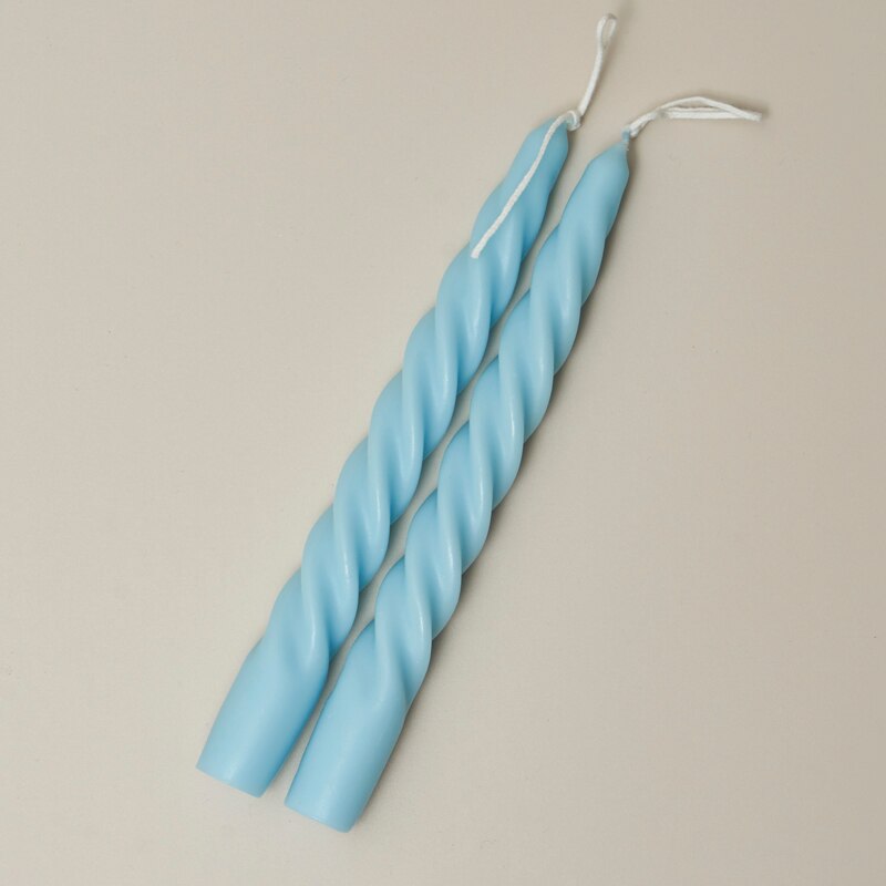 2Pc Spiraal Kaarsen Geurkaars Decoratieve Kaarsen Taper Kaarsen Home Decor Bruiloft Decoratie Centerpieces Kandelaar: Blue B
