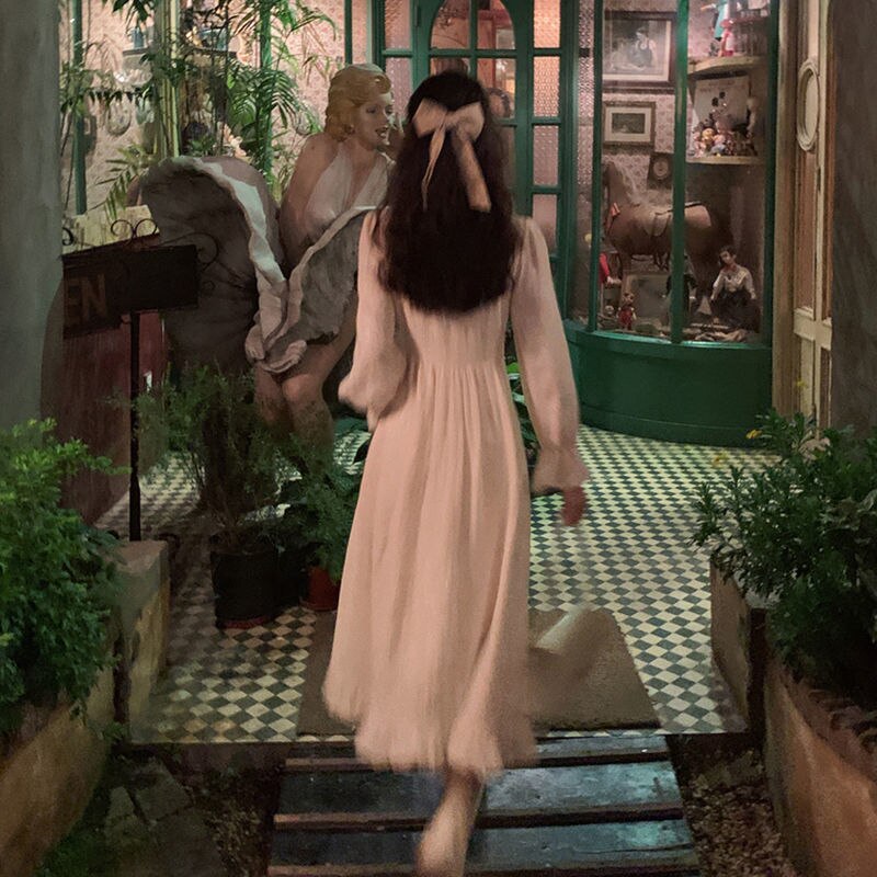 Franse feeënjurk lolita herfst japanse zachte meisjes schattige strik geplooide jurk missy retro victoriaanse middeleeuwse prinsessenjurk