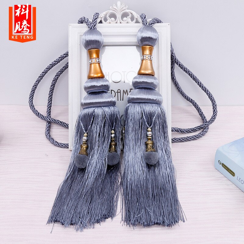 2 sztuk kurtyna akcesoria dekoracyjne kutas chwost uchwyt na zasłony wiszące kulki kurtyny pasek salon zasłony wiszące uchwyt na: srebro szary