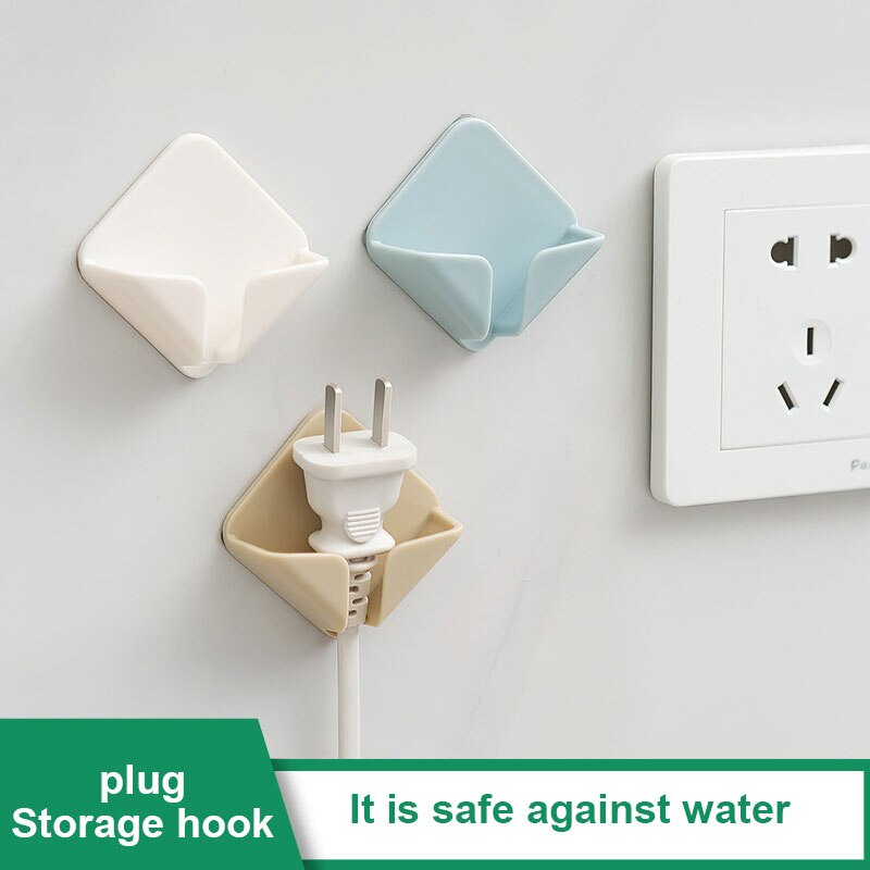 Home Accessories Storage Holders Racks Wall Hanging Hook Self Adhesive Folding Socket Bathroom Appliance Wire Plug Power Cord