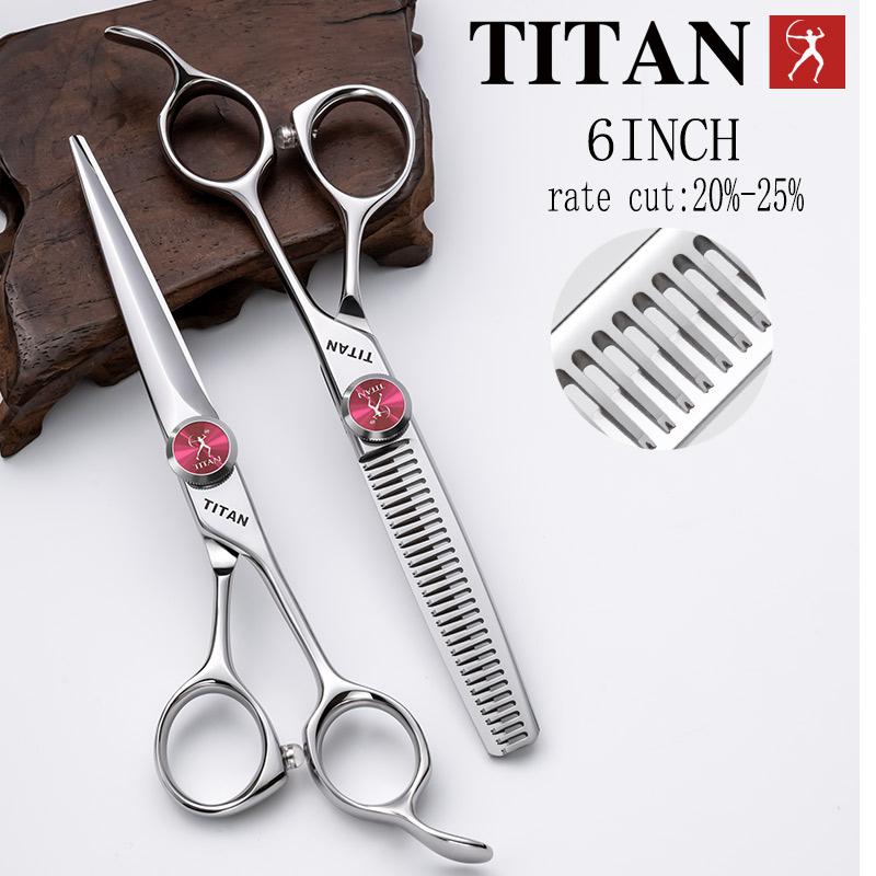 Tijeras de peluquería profesionales TITAN, herramienta de corte de pelo para adelgazar, acero vg10, 6,0, 6,5 pulgadas, herramientas de corte de salón