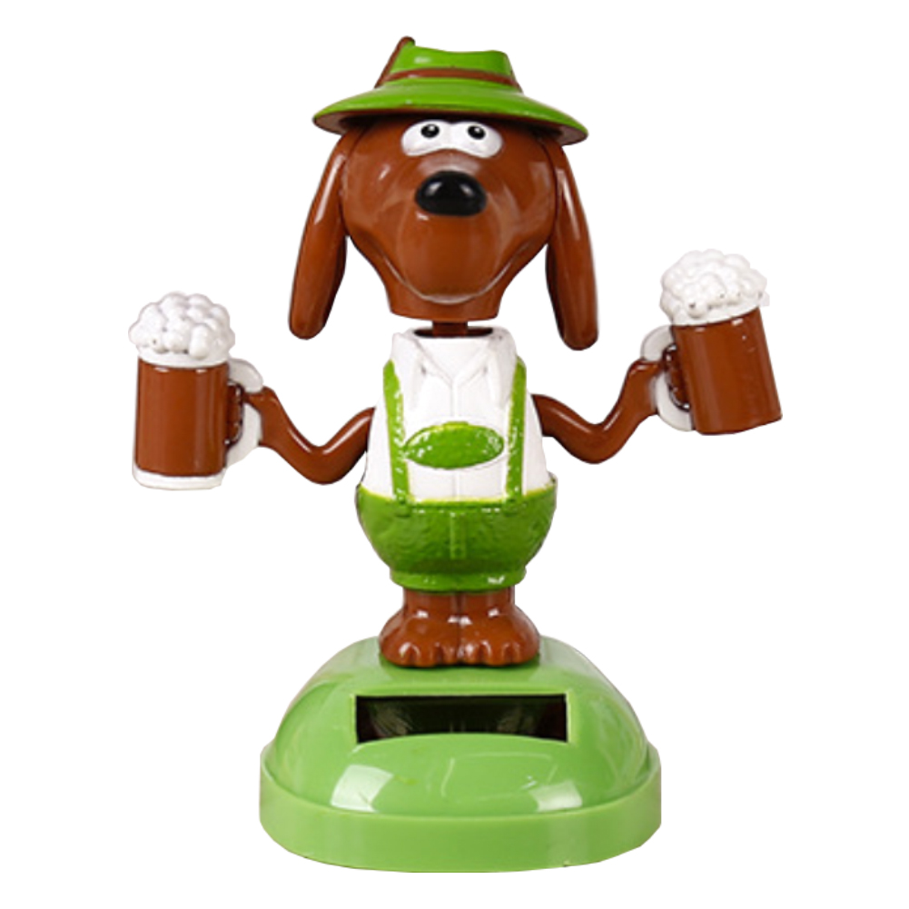 Plast solenergi øl hund bil ornament boligindretning flip flap pot swing legetøj