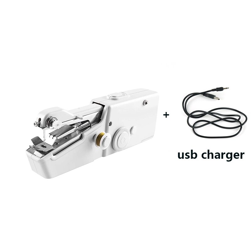 Mini Hand Naaimachine Quick Handy Stitch Naaien Handwerken Cordless Kleding Stoffen Huishoudelijke Elektrische Naaimachine: with usb charger