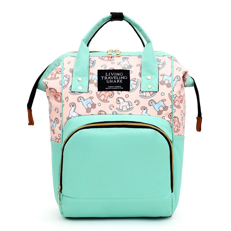 Luiertas Stijl Koreaanse Stijl Multi-Functionele Grote-Volume Rugzak Tas Verpleging Aanstaande Mother 'S Tas: 3390 Green