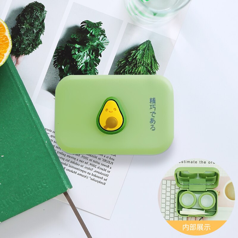 ovolook Cartoon Cosmetic Travel box Storage Holder Contact lens pop case with mirror contact lens case Eyewear: 3