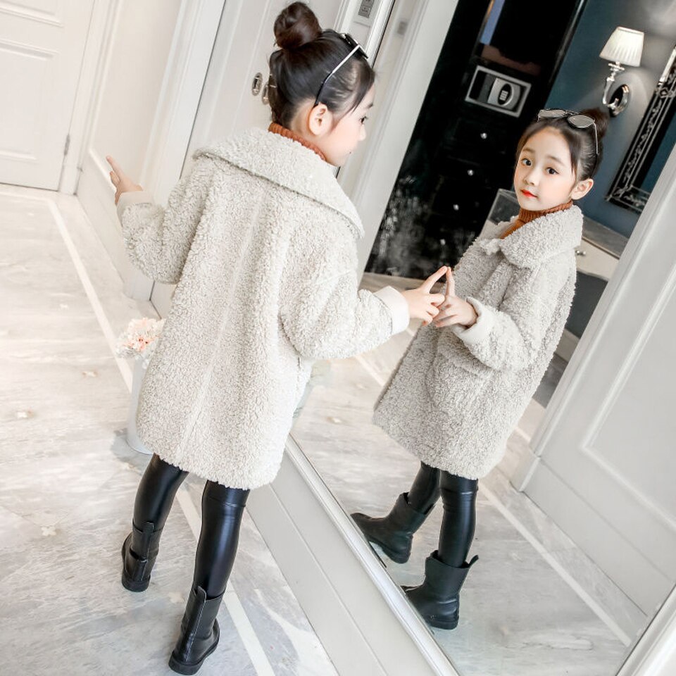 Babymeisjesjas met omslagkraag, 2 kleuren, wollen jas, winterjas voor kinderen, lentejas, herfstjas voor peuters en meisjes, bovenkleding