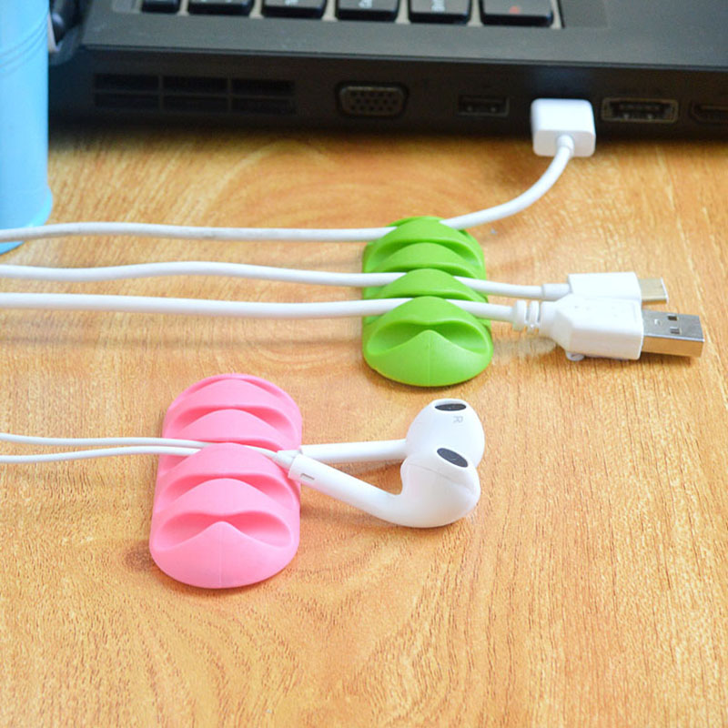 Cable Organizer Wire Winder 5-Clip Earphone Holder Mouse Cord wire holder Cable Management USB Cable
