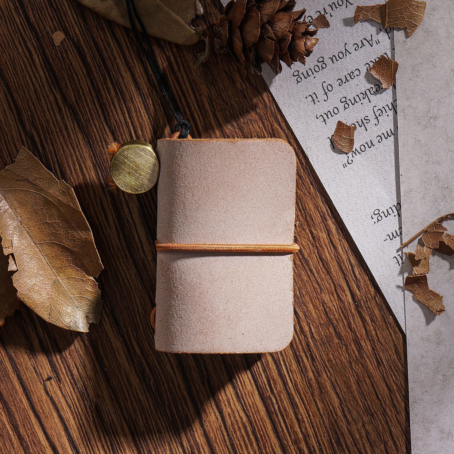 Mini Journal Cute Leather Cover Notebook Small Diary Retro Portable Travel Book DIY Blank Pages Memo Sketchbook: Foggy Wax Brown