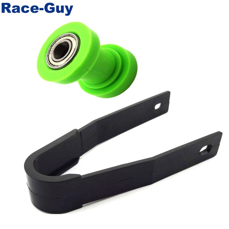 8mm &amp;10mm Chain Roller Pulley Tensioner + Black Chain Slider Rear Swingarm Guard For Dirt Motor Trail Bike Motorcycle Motocross