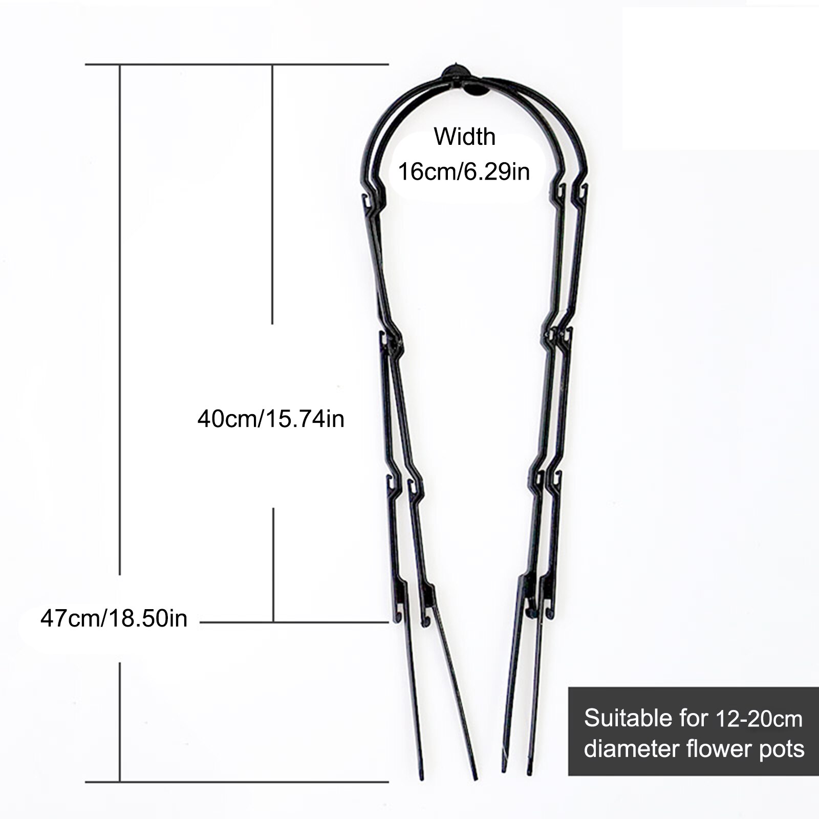 6pcs Plant Supports Gardening U-Shaped Plant Stand Plastic Natural Vegetables Flower Durable Plant Climbing Frame Tomatoes Beans: Black 48cm