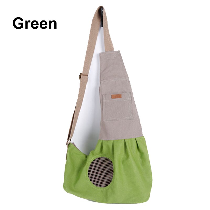 Draagbare Opvouwbare Honden Draagtassen Canvas Ademende Slings Handtassen Voor Kleine Huisdieren Teddy Chihuahua Kat Puppy Dog Carriers: Groen