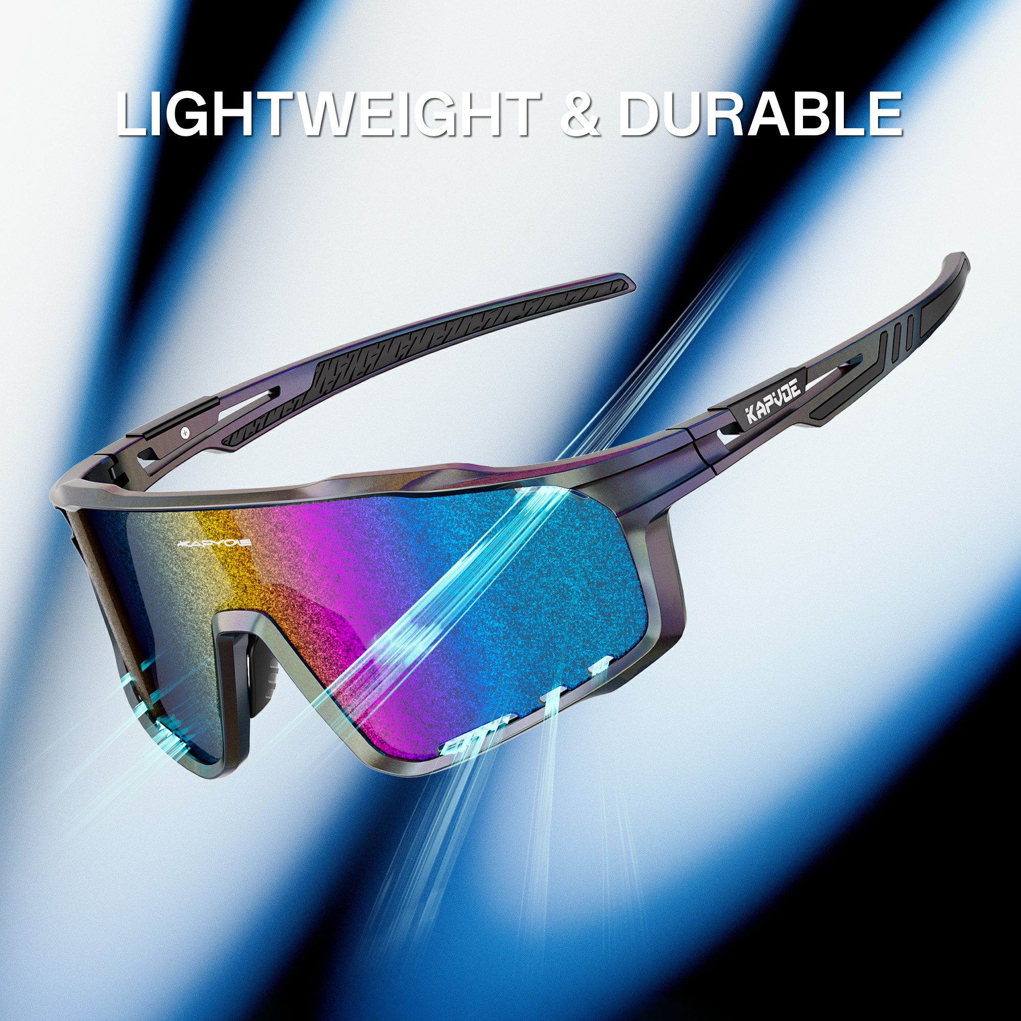 Kapvoe utomhuscykelglasögon mtb landsväg sportcykel solglasögon löparglasögon cykelsolglasögon cykel  uv400 glasögon: Brun